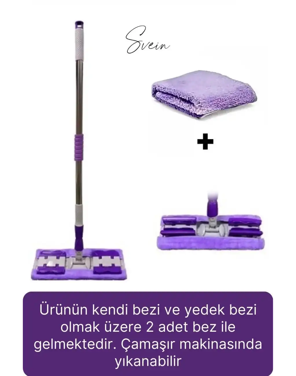 Tak Kullan Çıkart Teleskopik Saplı Yedek Bezli Mandallı Dip Köşe Dar Alan Temizleme Mop Su Emici