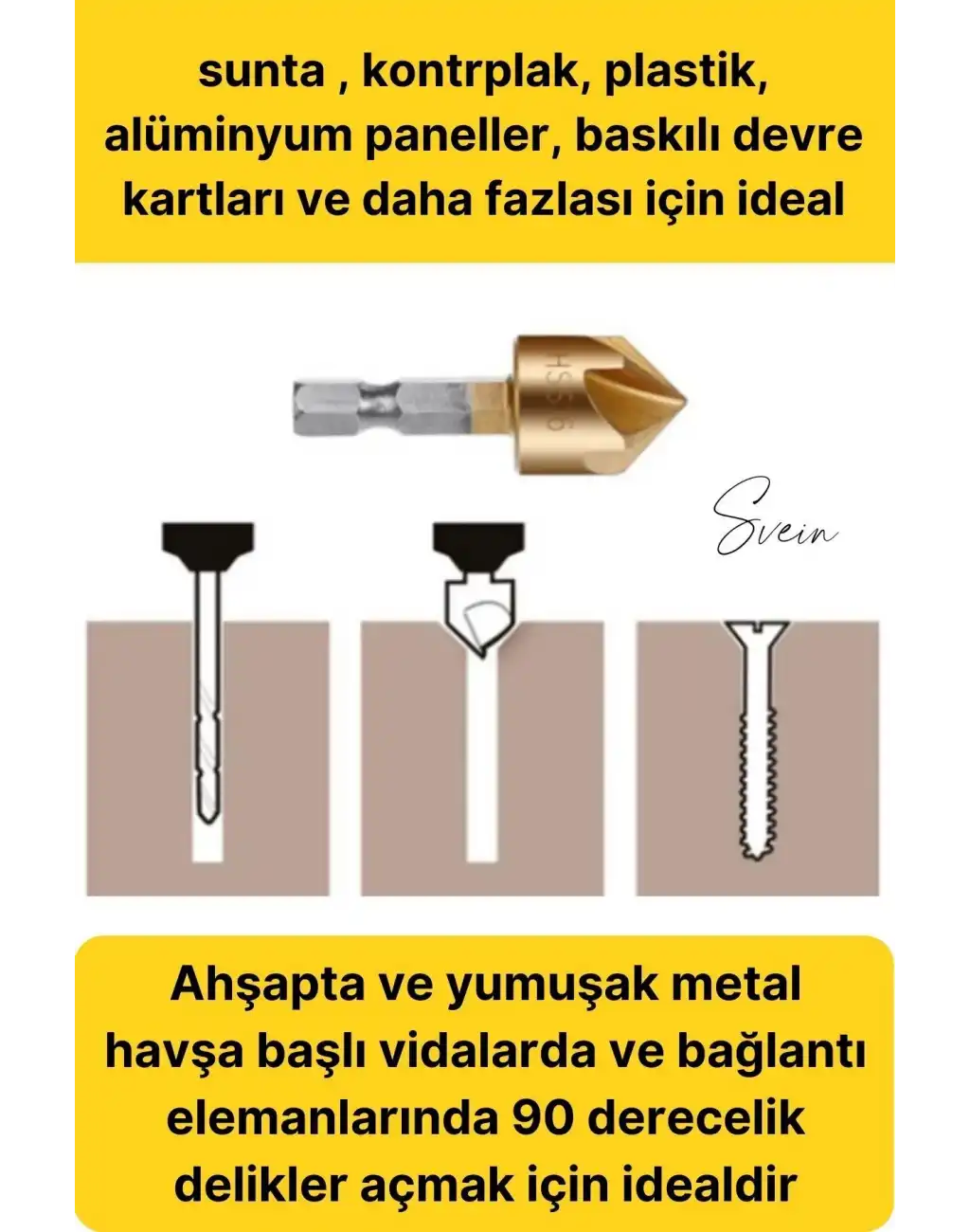 6 Parça Premium Titanyum Kaplama HSS Bits Uçlu Kırılmaz A Kalite Paslanmaz Havşa Açma Matkap Uç Seti