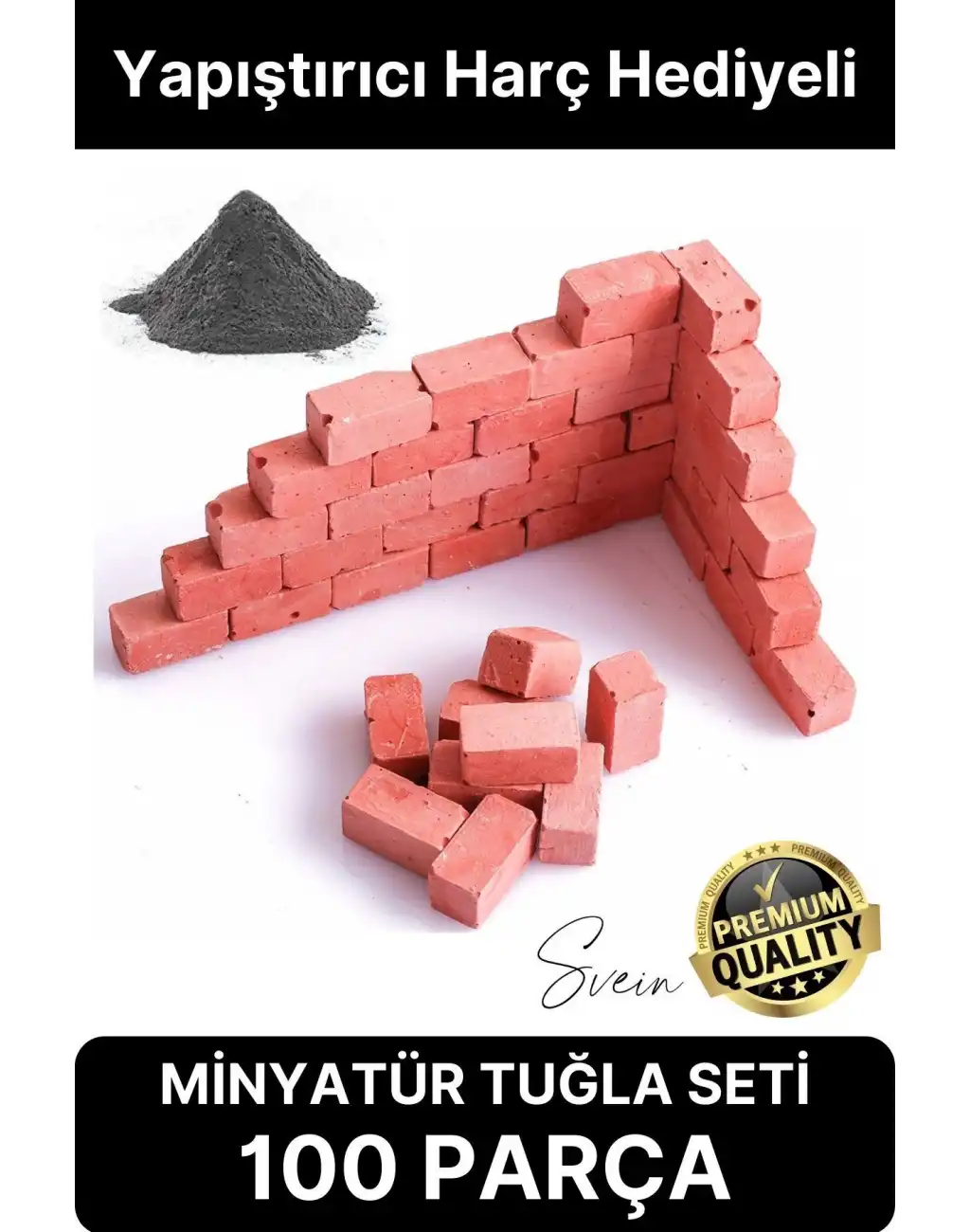 Premium 100 Parça Minyatür Hobi Maket Proje Eğitici Öğretici İnşaat Tuğla Seti Mini Ev Boya Fırça