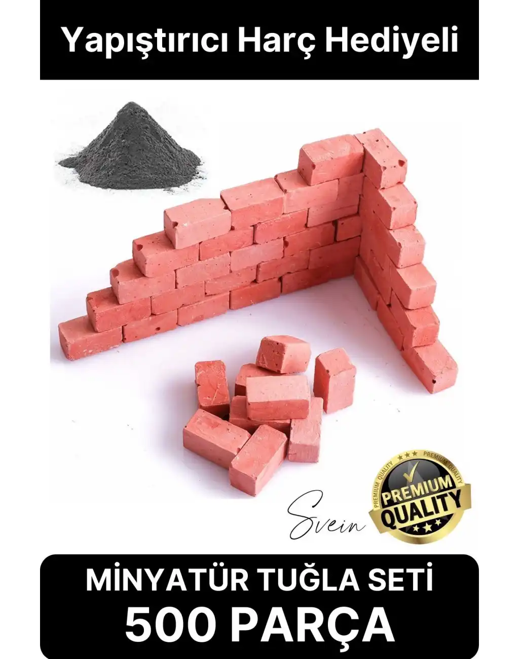 Premium 500 Parça Minyatür Hobi Maket Proje Eğitici Öğretici İnşaat Tuğla Seti Mini Ev Boya Fırça