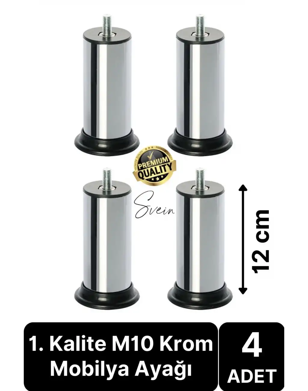 4 Adet 1. Sınıf A Kalite Krom M10 Paslanmaz Baza Koltuk Kanepe Destek Ayağı Mobilya Tv Ünitesi Sehpa
