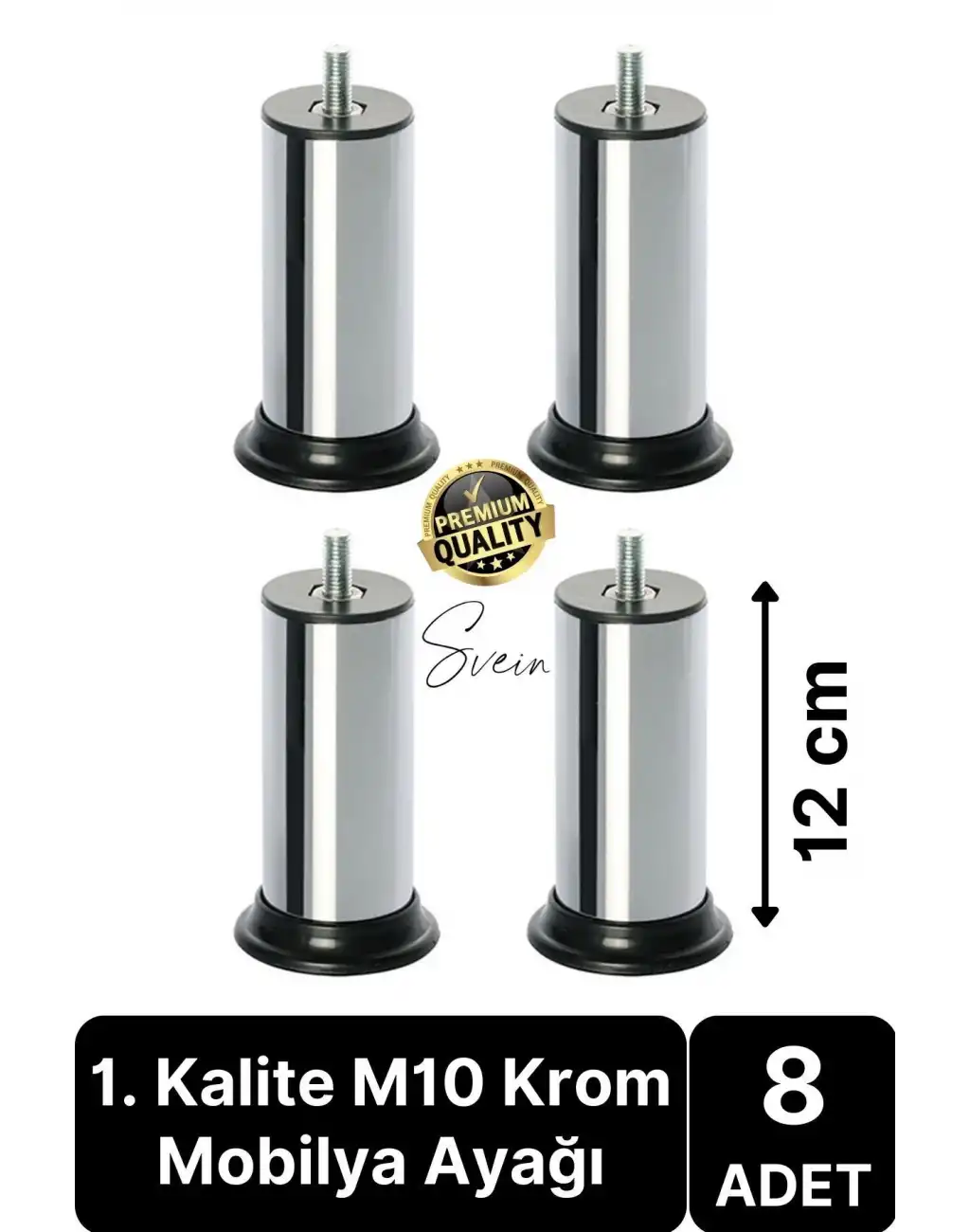 8 Adet 1. Sınıf A Kalite Krom M10 Paslanmaz Baza Koltuk Kanepe Destek Ayağı Mobilya Tv Ünitesi Sehpa