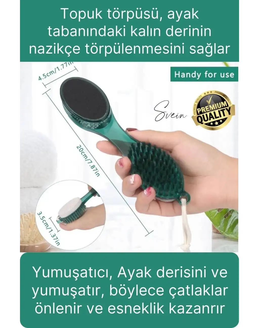 Premium Ayak Topuk Bakım Aleti Çok Fonksiyonlu Fırçalı Set Topuk Taşı Törpü Rende Kum Ponza Taşı