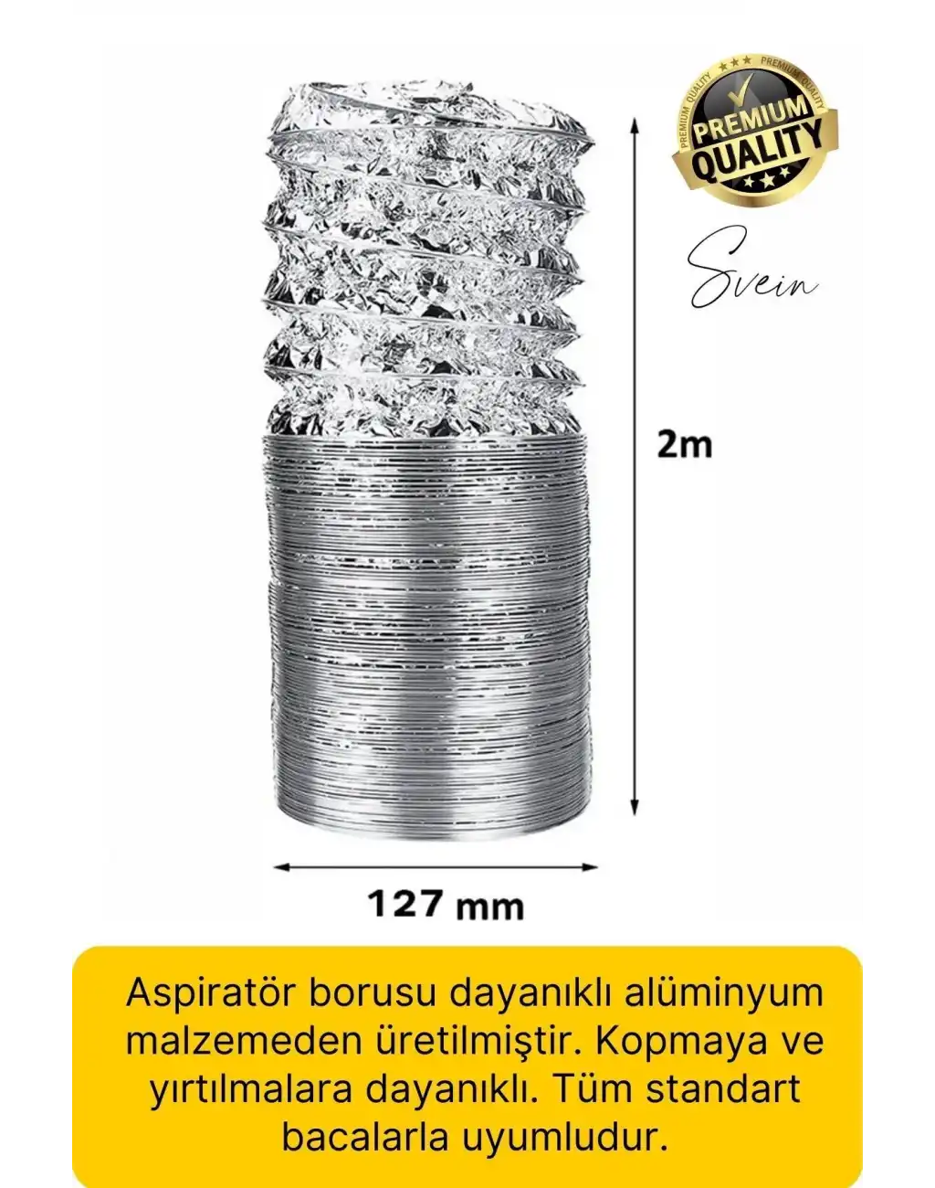 2li Premium Yırtılmaz Yanmaz Ankastre Aspiratör Davlumbaz Havalandırma Borusu Alüminyum Folyo Bant