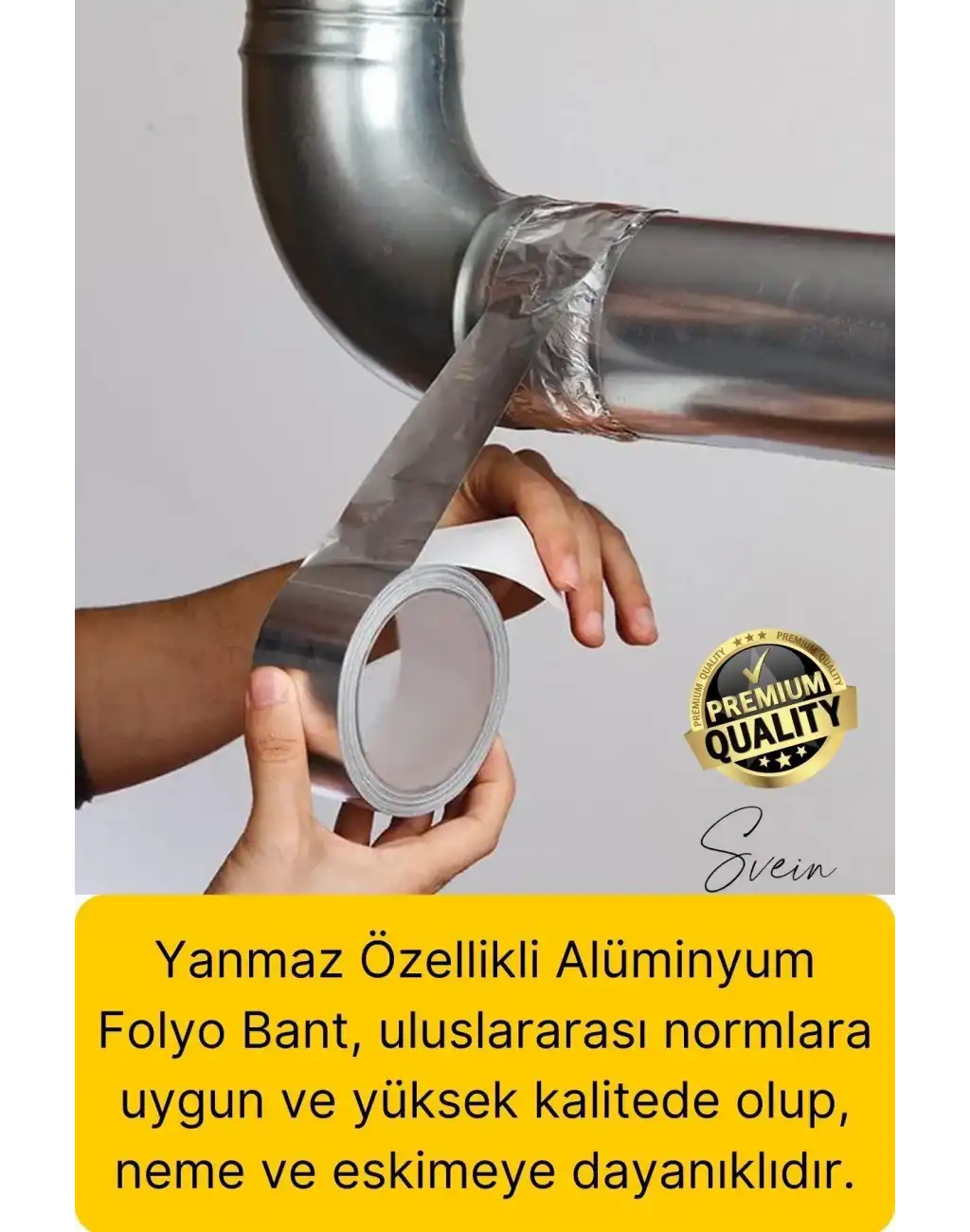 2li Premium Yırtılmaz Yanmaz Ankastre Aspiratör Davlumbaz Havalandırma Borusu Alüminyum Folyo Bant