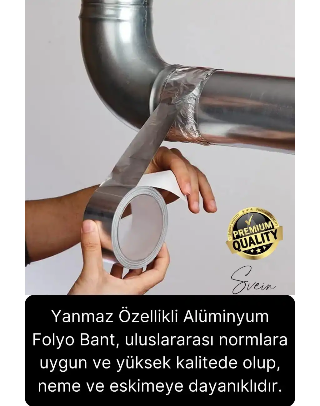 2li Premium Yırtılmaz Kopmaz Ankastre Aspiratör Davlumbaz Havalandırma Borusu Alüminyum Folyo Bant