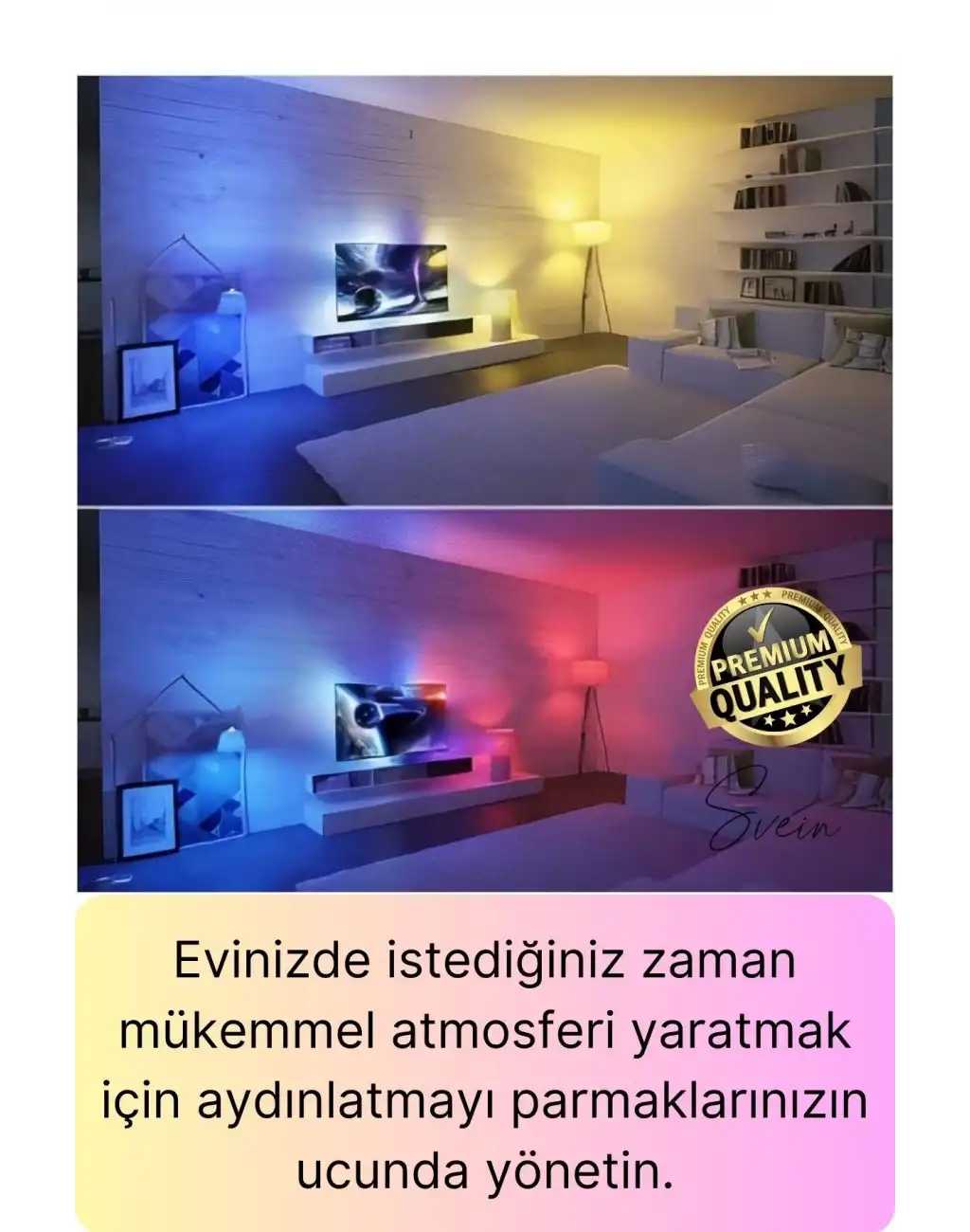 Premium RGB Uzaktan Kumandalı Çok Renkli Led Ampul E27 800lm 9w Gün Işığı 16 Renk Tasarruflu Işık