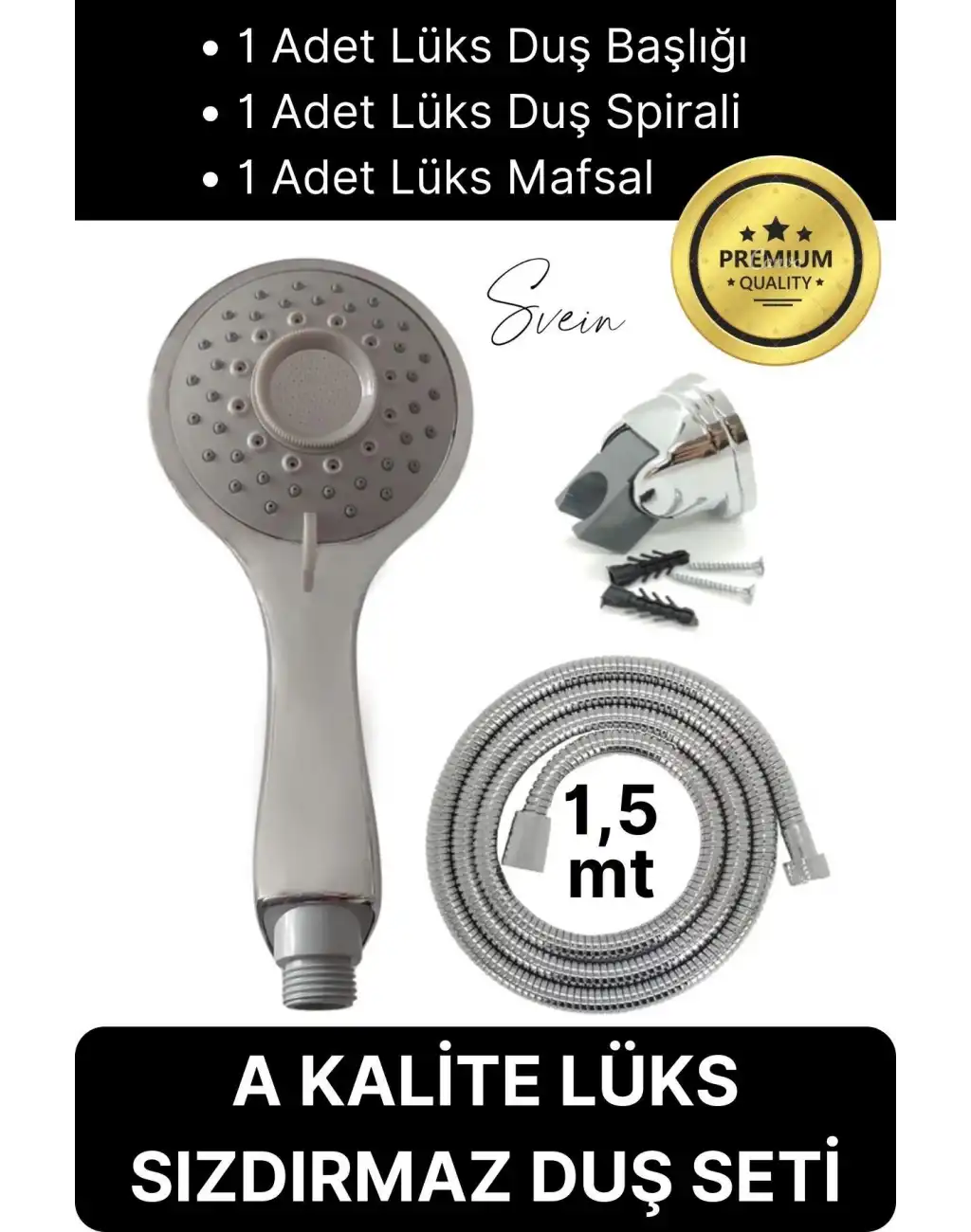 Premium Lüks Duş Başlığı Spiral Mafsal Seti Fonksiyonel Masaj Kopmaz Patlamaz Sızdırmaz Paslanmaz