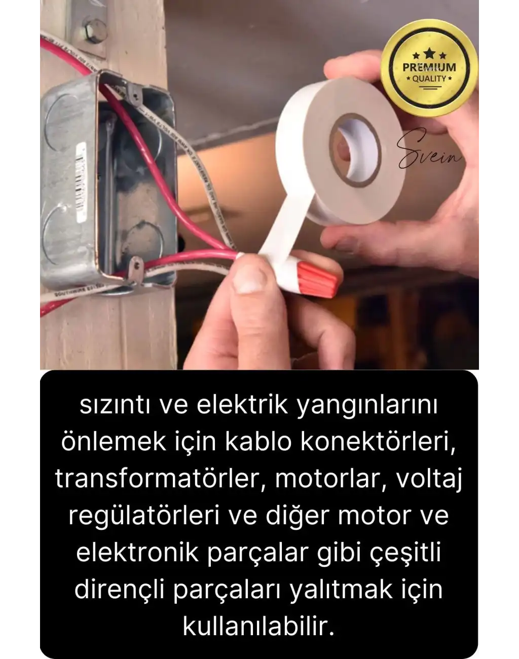 1 Ad. Premium Kalite 20 Mt Kablo Yalıtım PVC Elektrik Bandı Dayanıklı Sızdırmaz Koruma Bant Beyaz