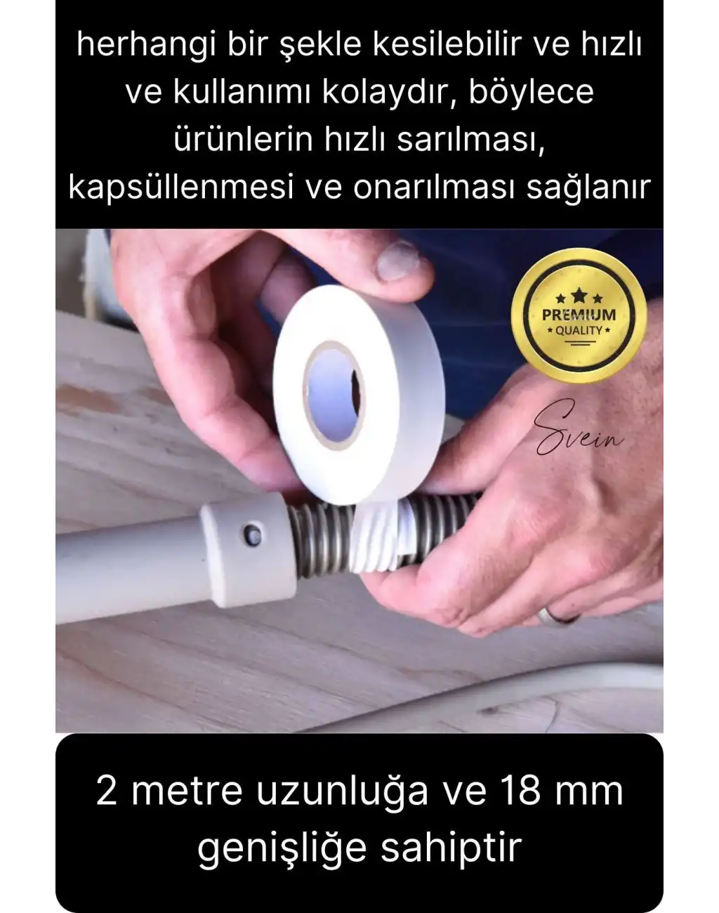 2 Ad. Premium Kalite 20 Mt Kablo Yalıtım PVC Elektrik Bandı Dayanıklı Sızdırmaz Koruma Bant Beyaz