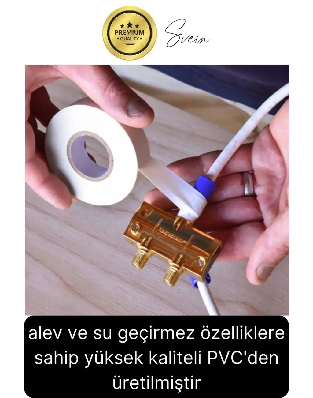 4 Ad. Premium Kalite 20 Mt Kablo Yalıtım PVC Elektrik Bandı Dayanıklı Sızdırmaz Koruma Bant Beyaz