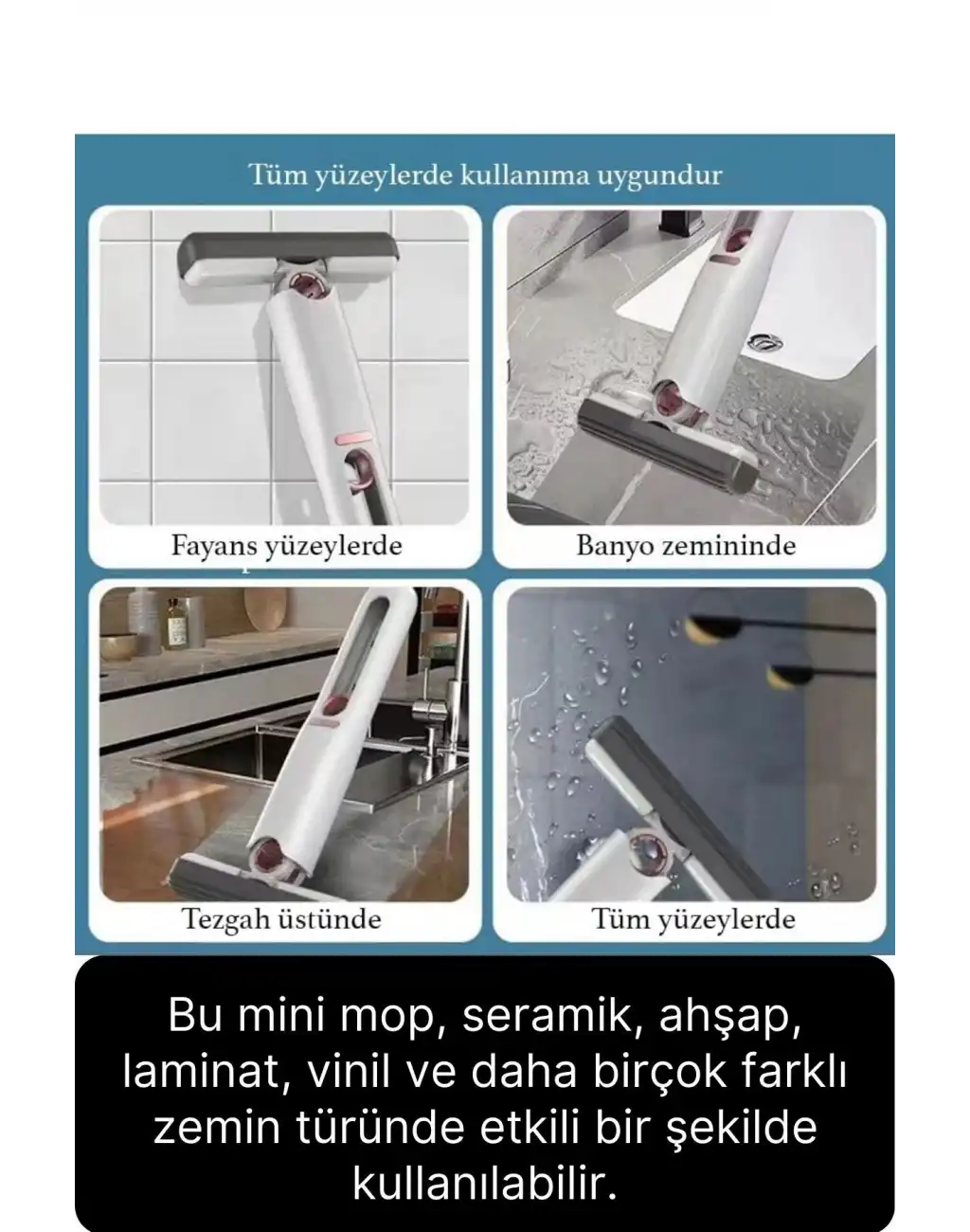 Premium Mini Kelebek Mop Portatif Temizlik Seti Pratik Cam Yüzey Silme Aparatı Taşınabilir Küçük