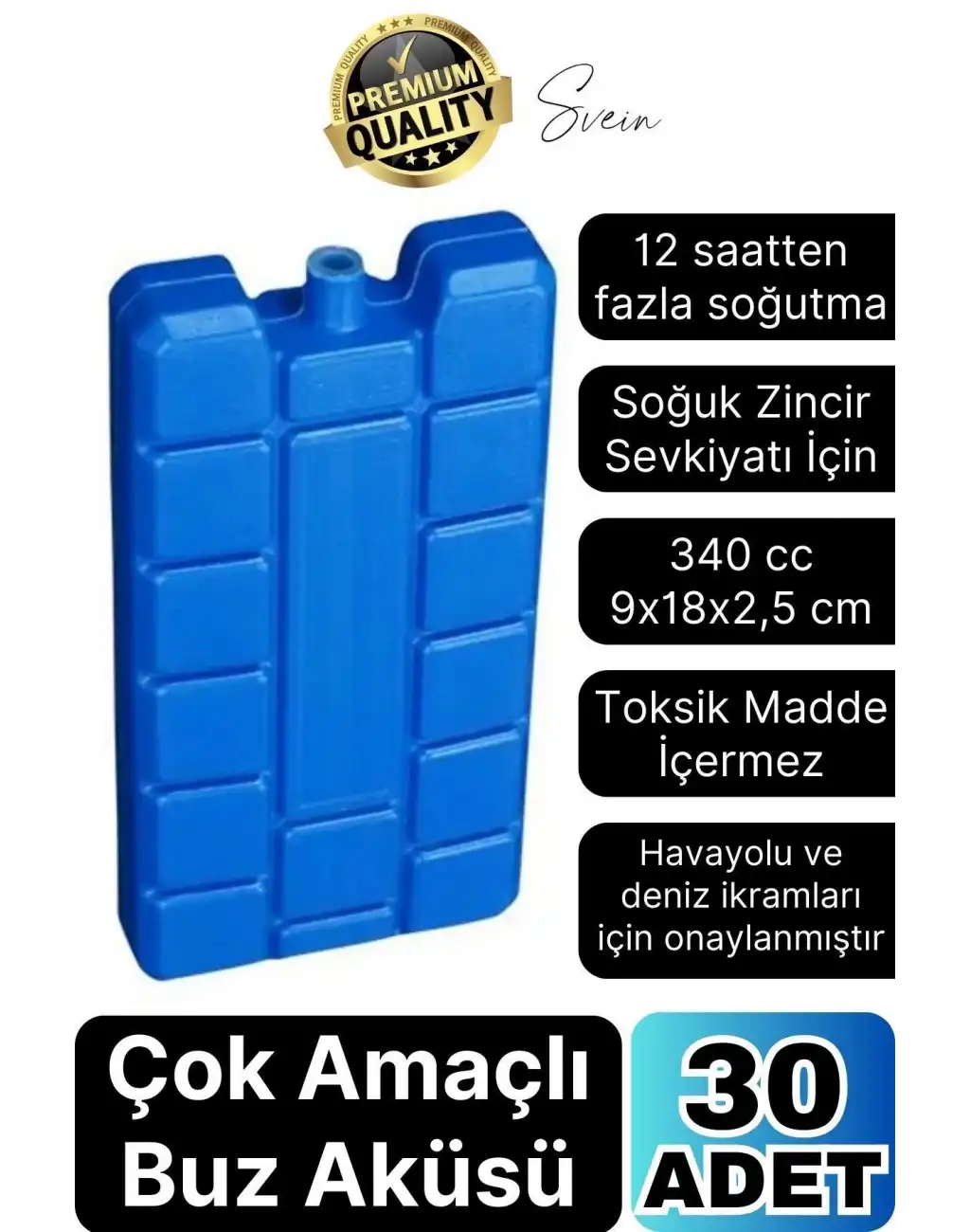 30 Adet Buz Aküsü 12 Saat Termal Soğutma Kamp Piknik Seyahat Yiyecek İçecek Çanta Soğuk Kutusu