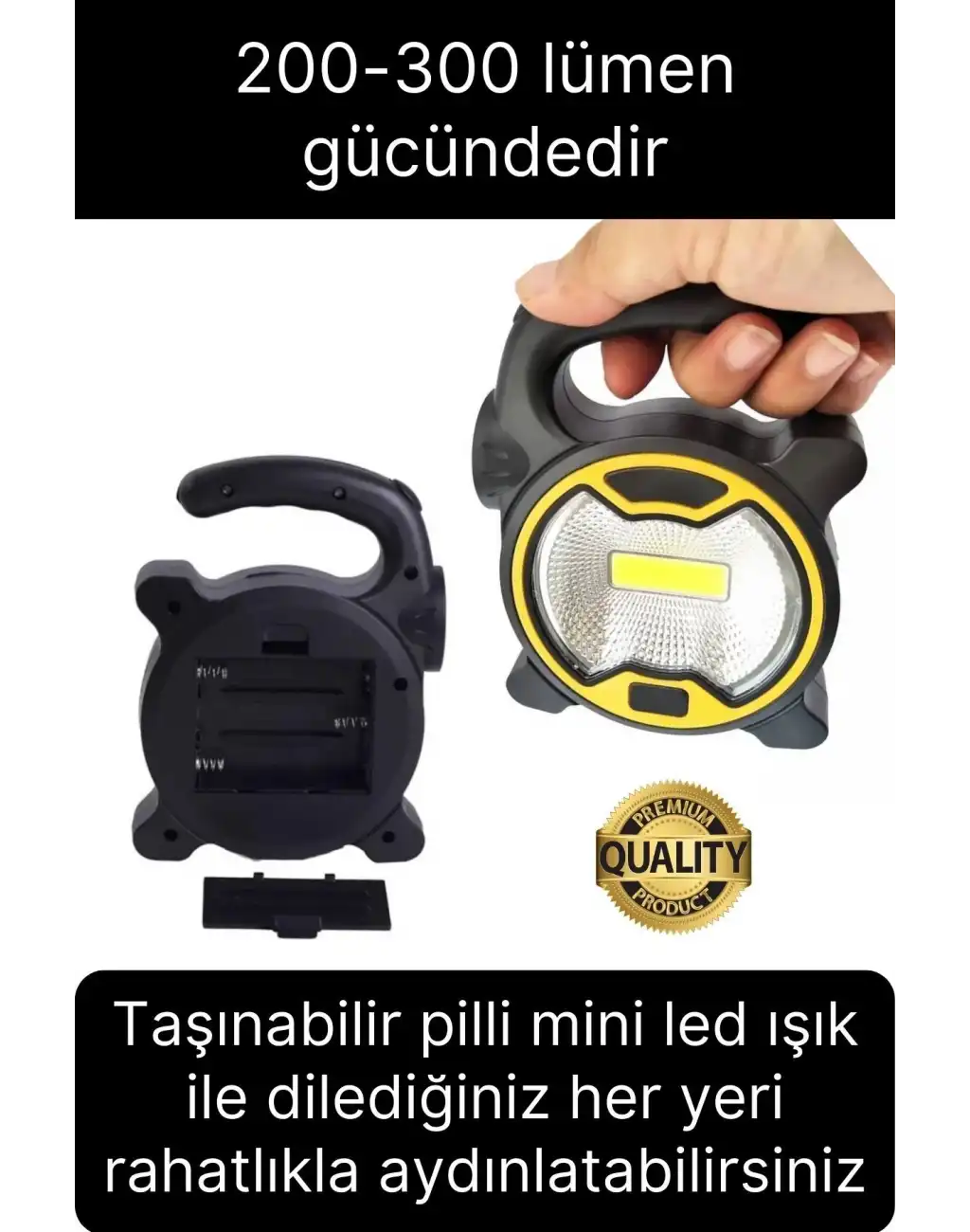 Outdoor Kamp Piknik Acil Durum Yüksek Aydınlatma Led El Feneri Tutacak Saplı Işıldak Pilli Lambası