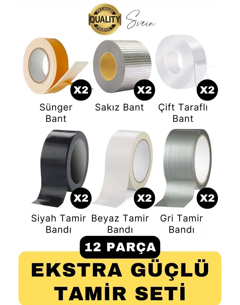 Premium Ekstra Güçlü Sızdırmaz Su Geçirmez Mutfak Lavabo Kenar Tamir Bandı Sakız Bant Çift Taraflı