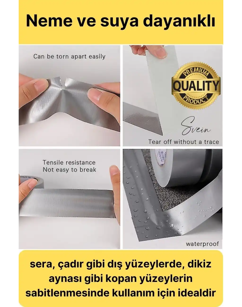 Premium Ekstra Güçlü Sızdırmaz Su Geçirmez Mutfak Lavabo Kenar Tamir Bandı Sakız Bant Çift Taraflı