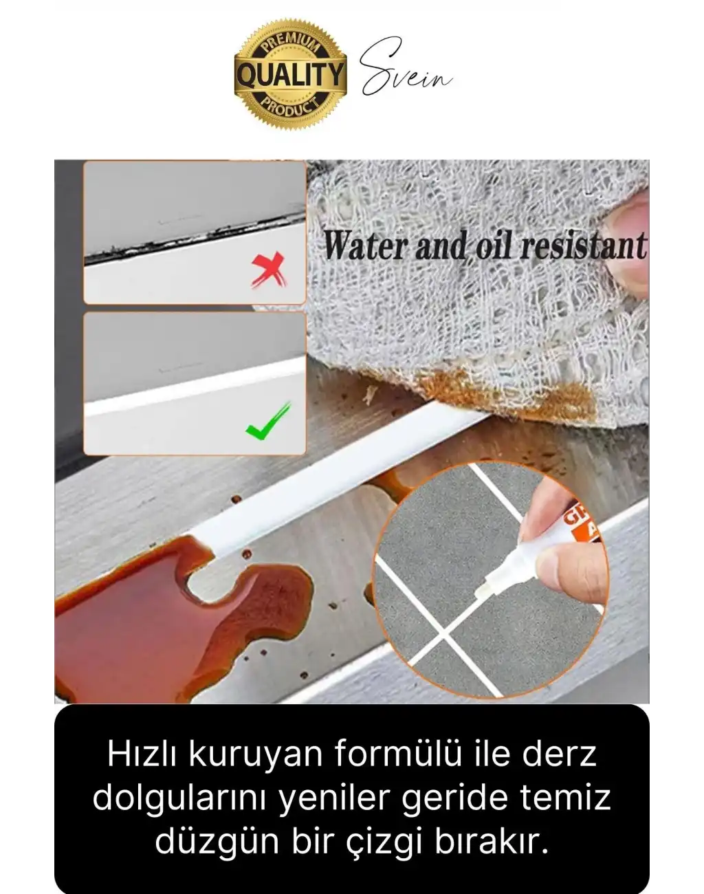 İkili Beyaz Derz Kalemi Fayans Arası Yenileme Rötuş Boya Dolgu Set Hızlı Kuruyan Kokusuz Kalıcı