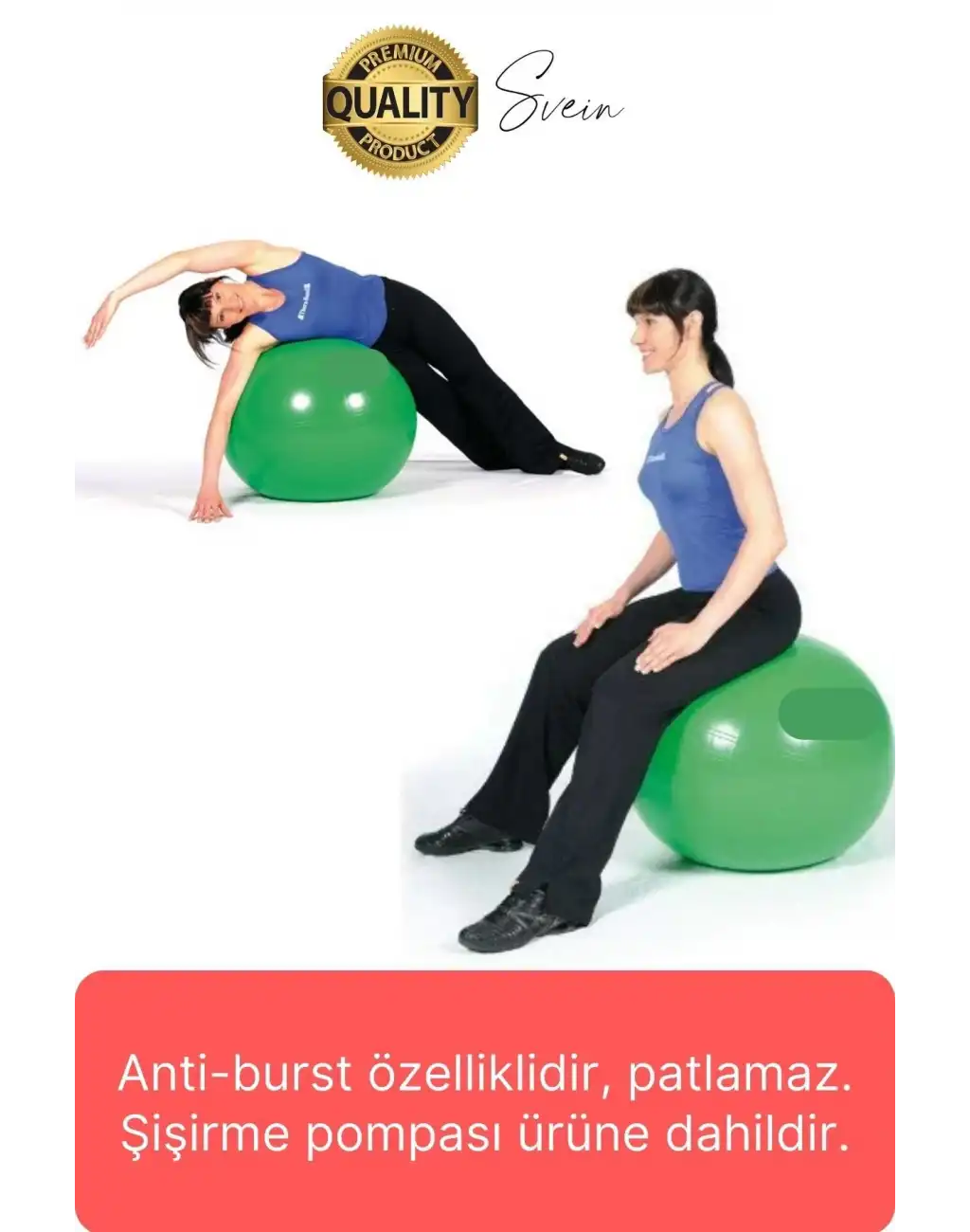 75 cm Yoga Pilates Topu ve Şişirme Pompası Hediye Denge Egzersiz Aerobik Jimnastik Reformer Spor Set