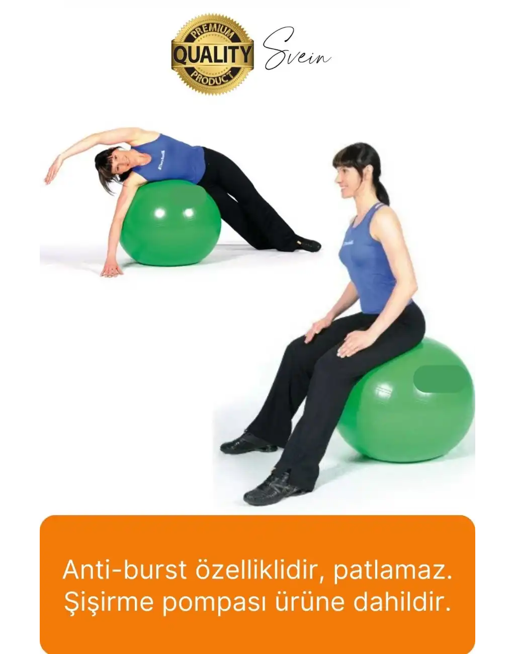 65 cm Yoga Pilates Topu ve Şişirme Pompası Hediye Denge Egzersiz Aerobik Jimnastik Reformer Spor Set
