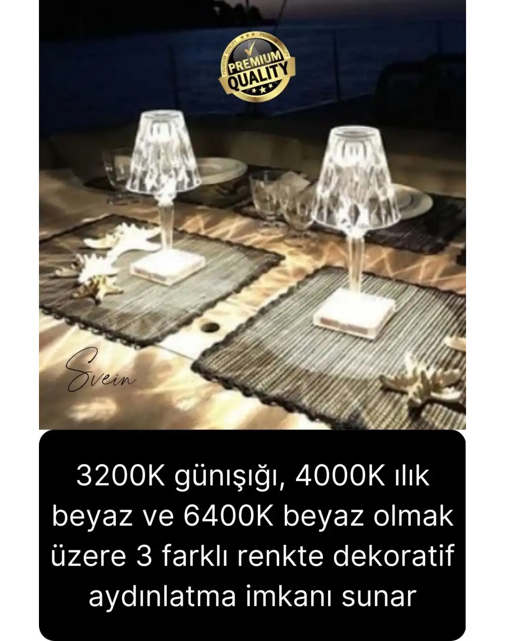 Premium Dimli 3 Işık Renkli Şarjlı Masa Lambası Led Abajur Dokunmatik Lambader Beyaz Günışığı