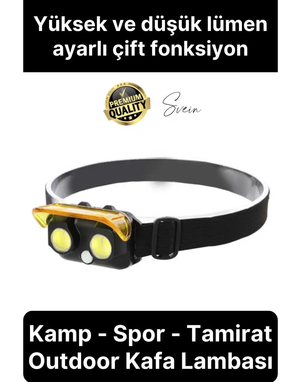Premium Led Kafa Lambası Cob 80 Lümen Güçlü Aydınlatma Kamp Spor Tamirat Outdoor Ayarlı Fonksiyonel