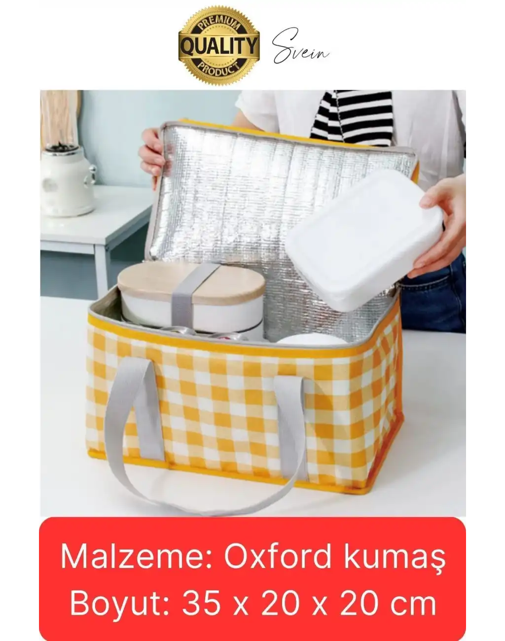 Premium Soğuk Sıcak Termal Piknik Kamp Çantası Yemek Taşıma Yalıtımlı Piknik Termos Buz Aküsü Hediye