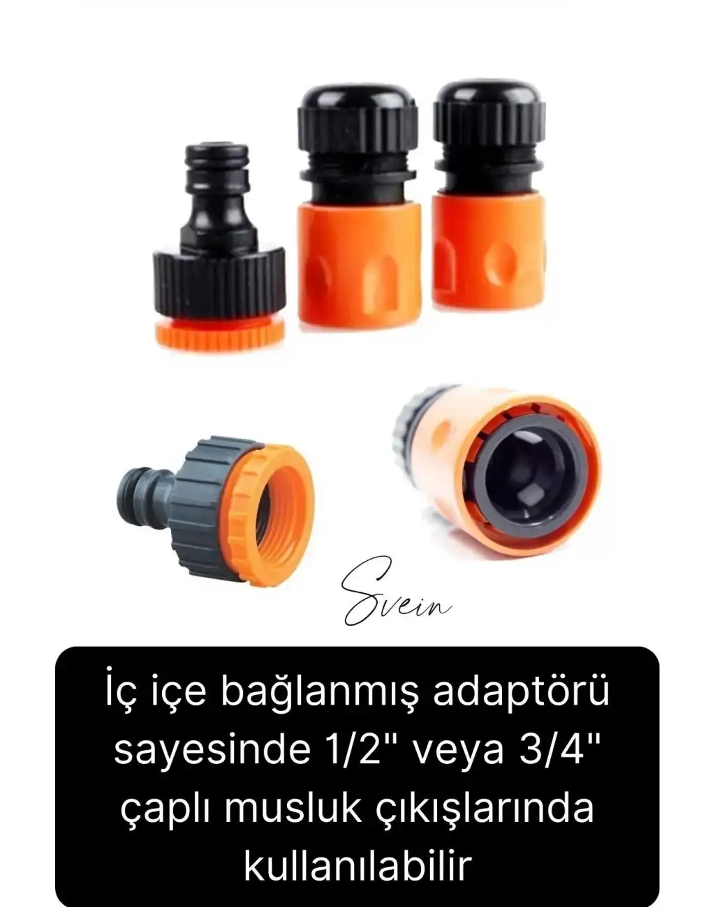 3lü Hortum Musluk Bağlantı Seti 1/2” - 3/4” Otomatik Kopmaz Çıkmaz Kırılmaz Dayanıklı Bahçe Sulama