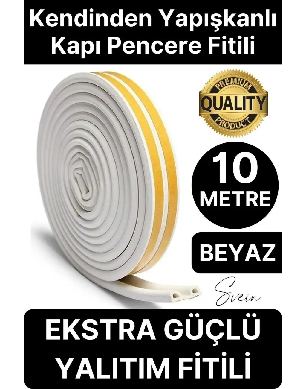 #Fitil Premium Kapı Pencere Soğuk Toz Geçirmez İzolasyon Fitili Kendinden Yapışkanlı Isı Yalıtım 2x5=10 mt