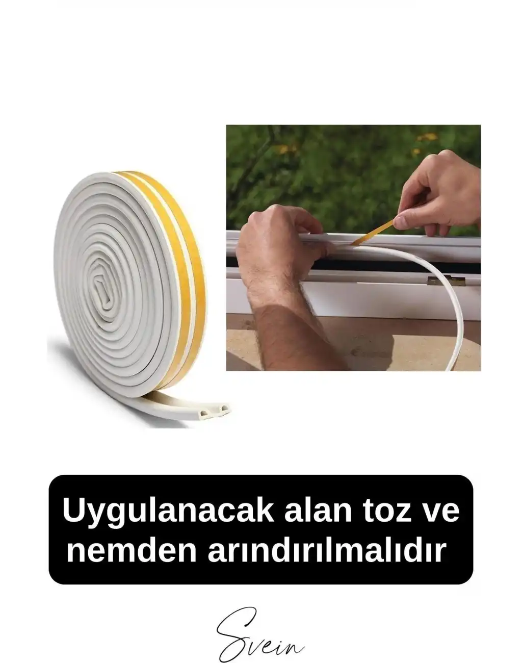 #Fitil Premium Kapı Pencere Soğuk Toz Geçirmez İzolasyon Fitili Kendinden Yapışkanlı Isı Yalıtım 2x5=10 mt