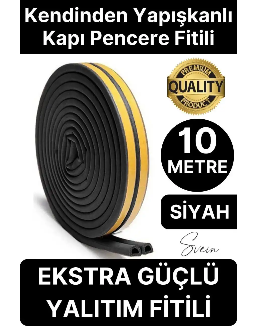 #Fitil Premium Kapı Pencere Soğuk Toz Geçirmez İzolasyon Fitili Kendinden Yapışkanlı Isı Yalıtım 2x5=10 mt