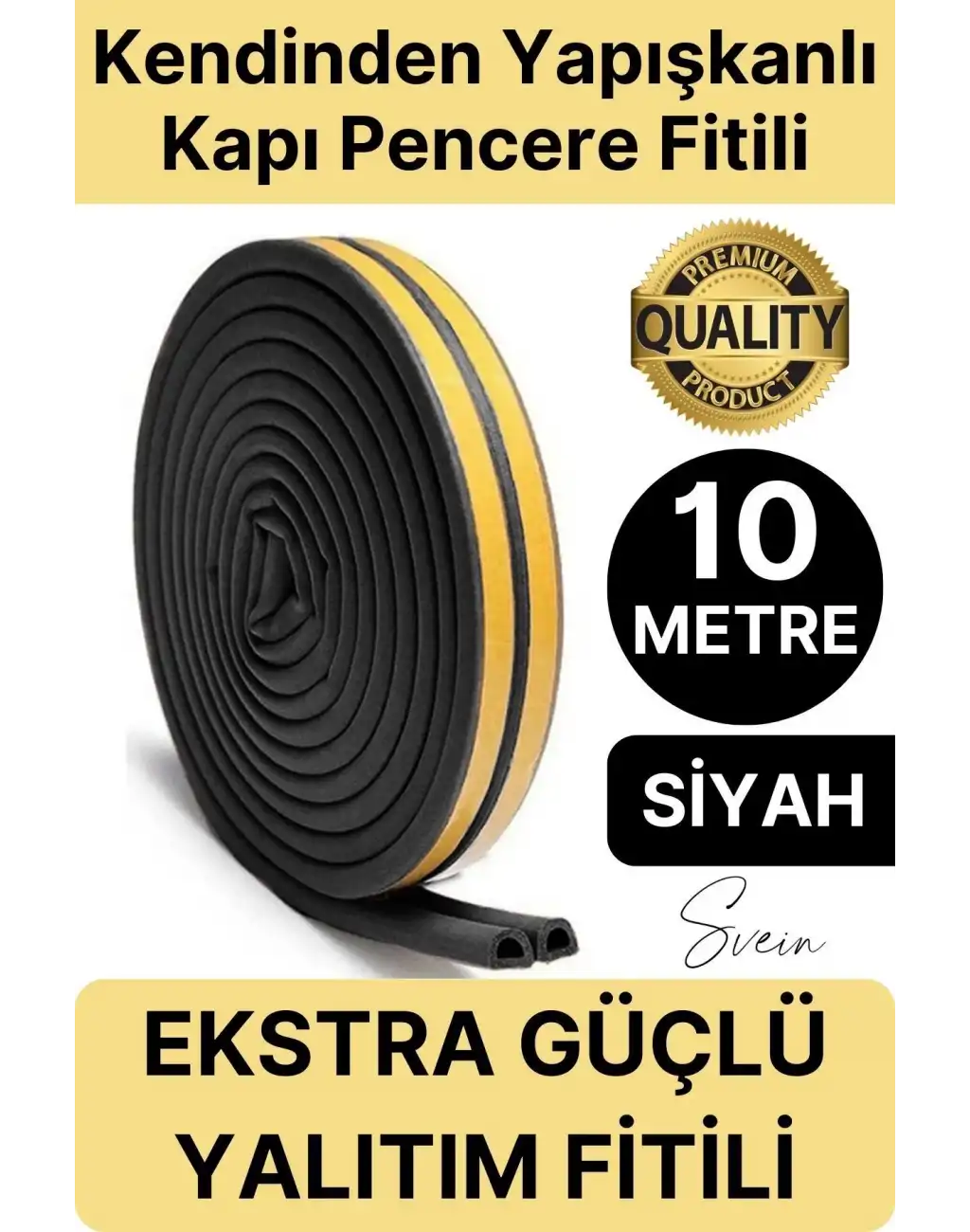 #Fitil Premium Kapı Pencere Soğuk Toz Sızdırmaz İzolasyon Fitili Kendinden Yapışkanlı Isı Yalıtım 2x5=10 mt