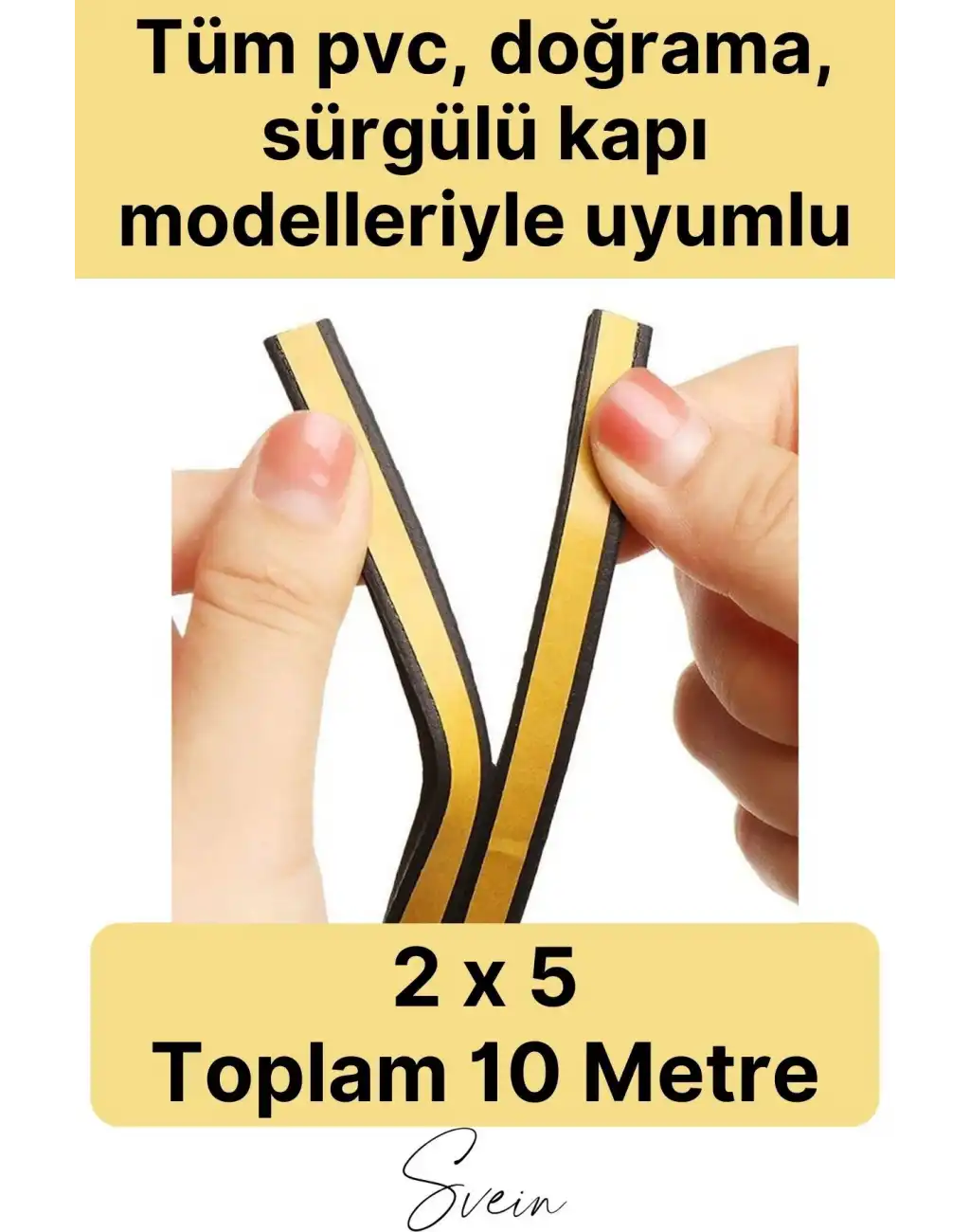 #Fitil Premium Kapı Pencere Soğuk Toz Sızdırmaz İzolasyon Fitili Kendinden Yapışkanlı Isı Yalıtım 2x5=10 mt