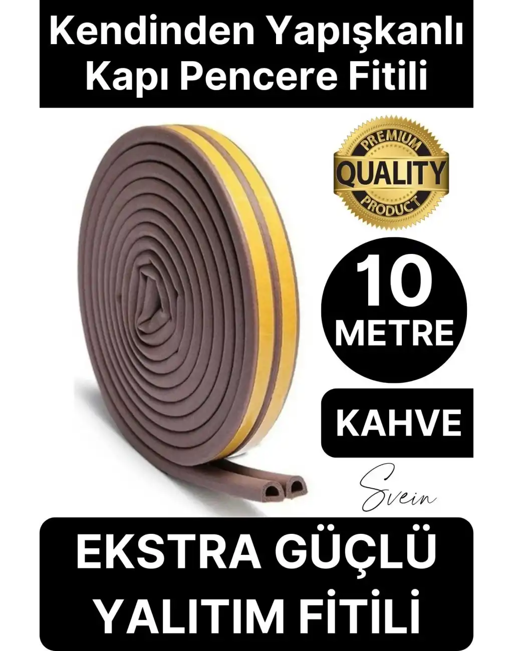 #Fitil Premium Kapı Pencere Soğuk Toz Geçirmez İzolasyon Fitili Kendinden Yapışkanlı Isı Yalıtım 2x5=10 mt
