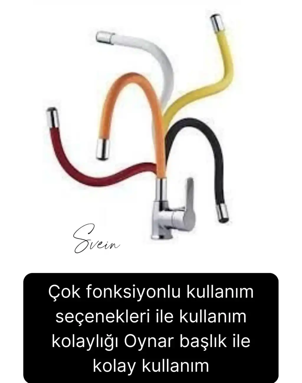 Premium Esnek Spiralli Akrobat Fonksiyonel Batarya Lavabo Musluk Borusu Evye Ayarlanabilir Kademeli