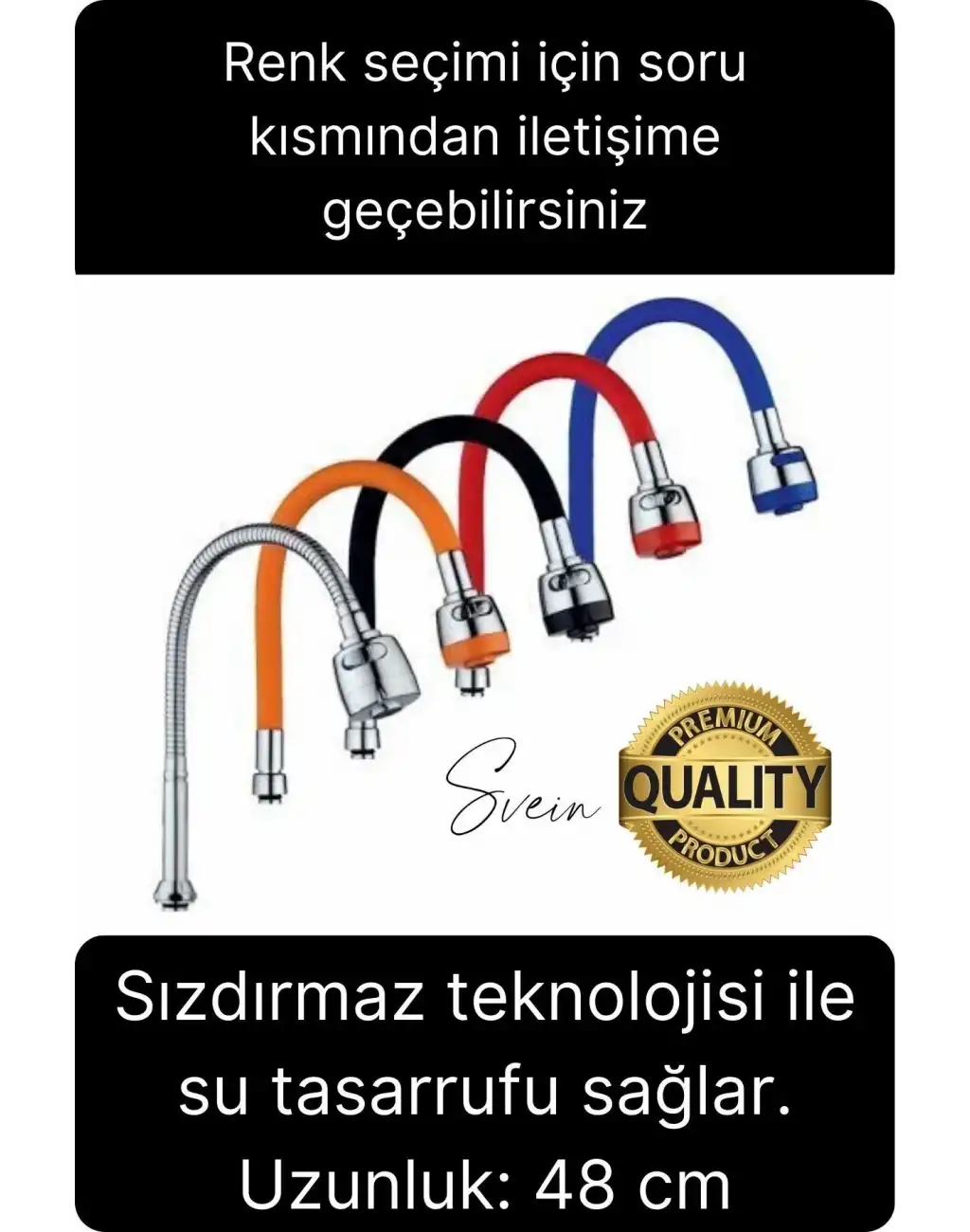 Premium Esnek Spiralli Akrobat Fonksiyonel Batarya Lavabo Musluk Borusu Evye Ayarlanabilir Kademeli