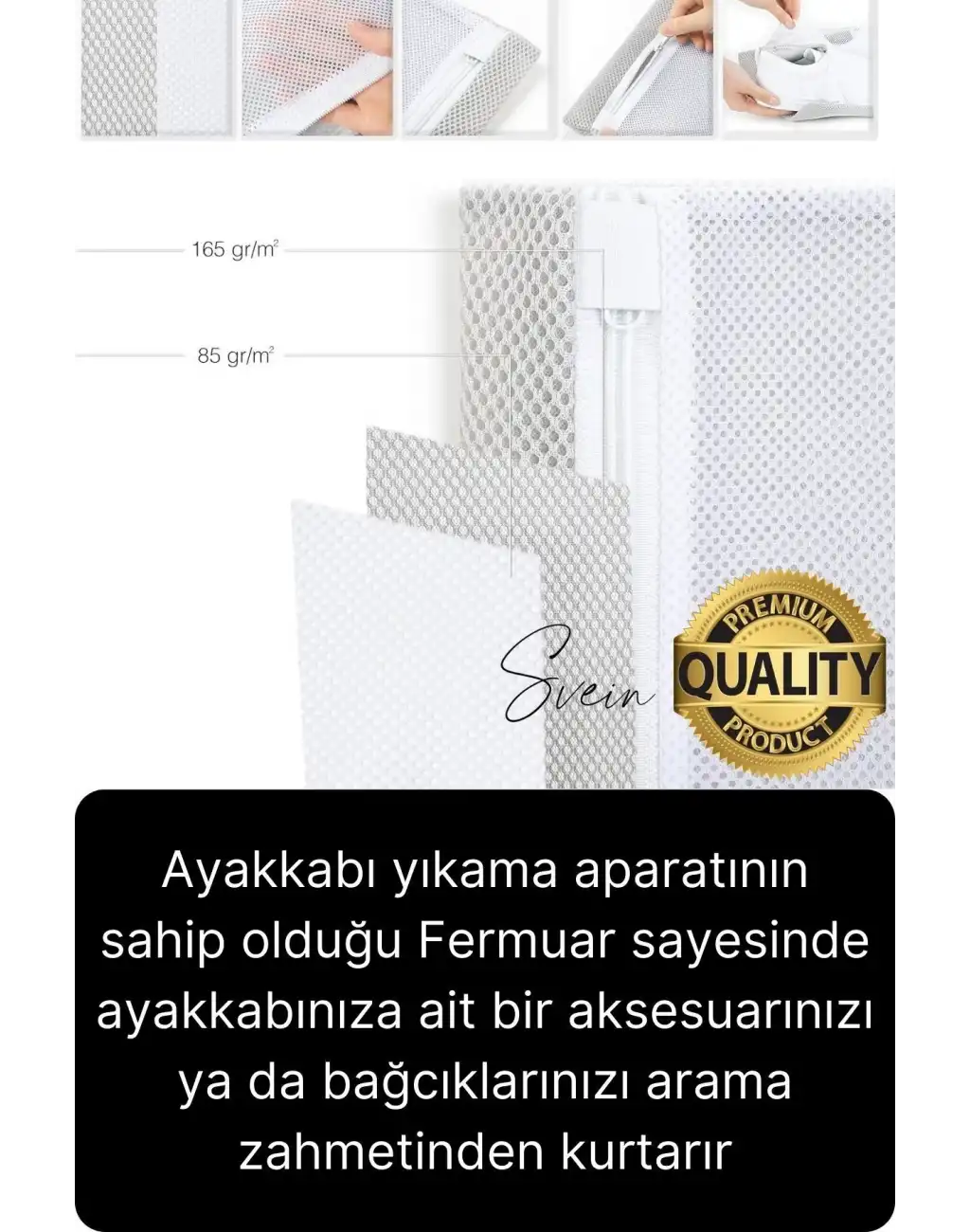 Premium Fermuarlı Ayakkabı Yıkama Filesi Sandalet Terlik Çamaşır Çorap Torbası Yırtılmaz Dayanıklı