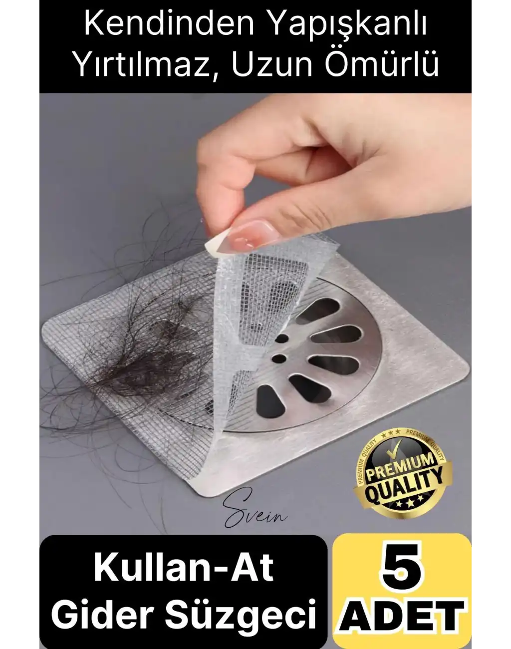 5 Adet Kullan At Yapışkanlı Banyo Duş Gider Süzgeci Saç Küvet Drenajı Tahliye Kapağı Tıkanıklık