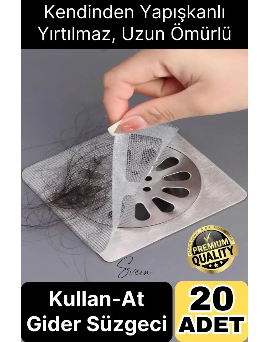 20 Adet Kullan At Yapışkanlı Banyo Duş Gider Süzgeci Saç Küvet Drenajı Tahliye Kapağı Tıkanıklık