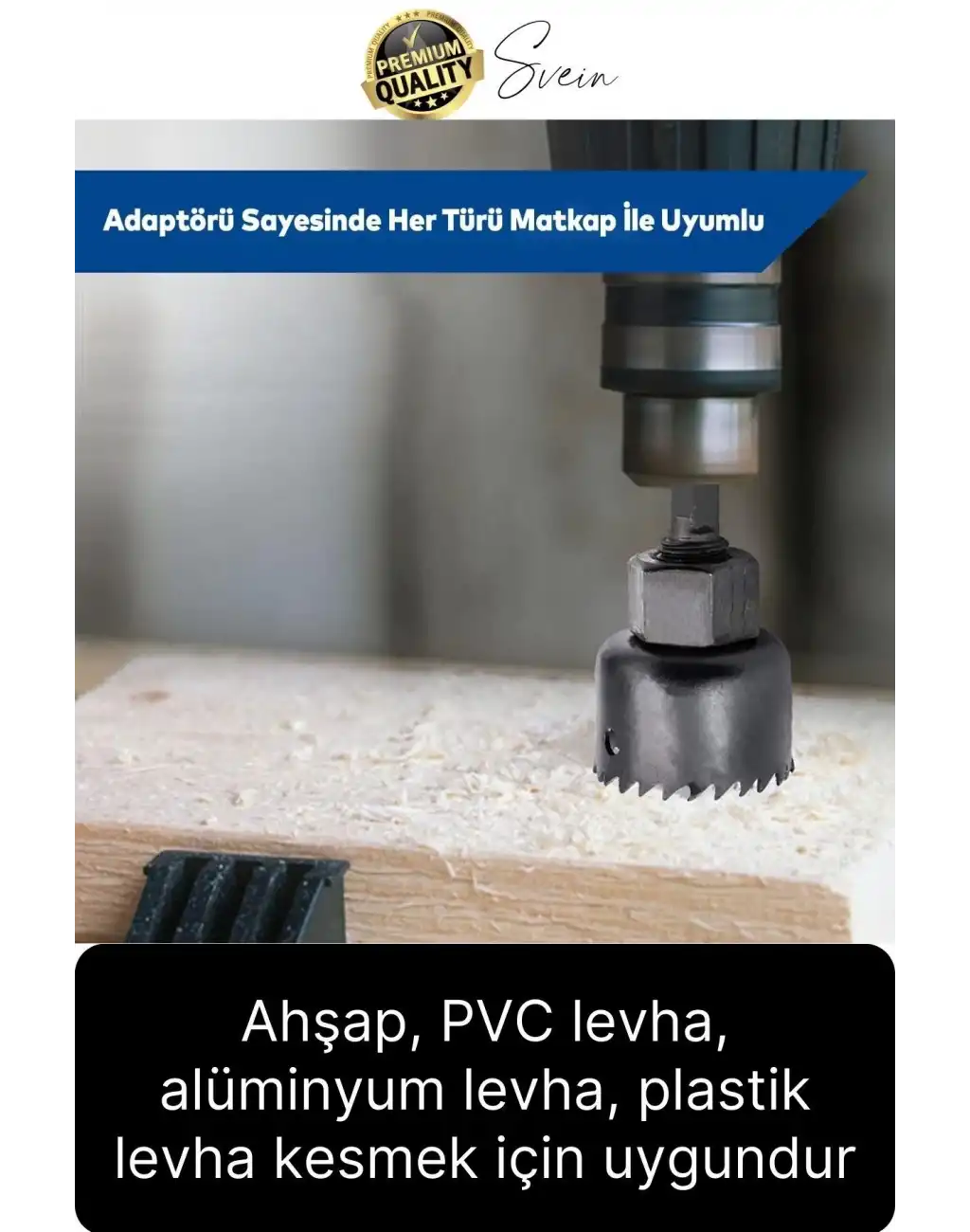 Premium Kalite 8 Parça Buat Delik Açma Testeresi Panç Seti Alçıpan Kartonpiyer Mobilya Ahşap Mdf