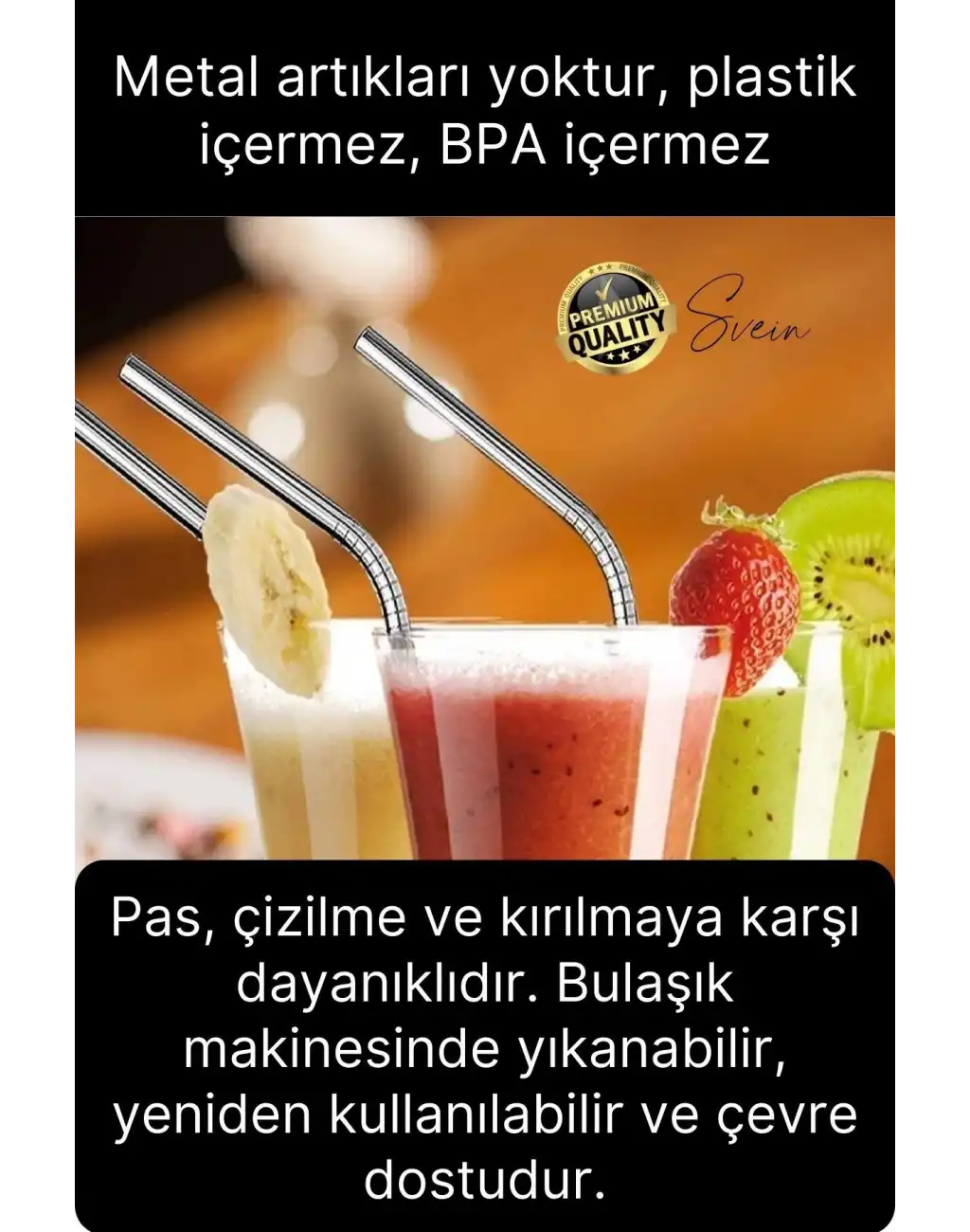 4 Adet Paslanmaz Çelik Pipet Yeniden Kullanılabilir Metal Temizleme Fırçası Meşrubat İçecek