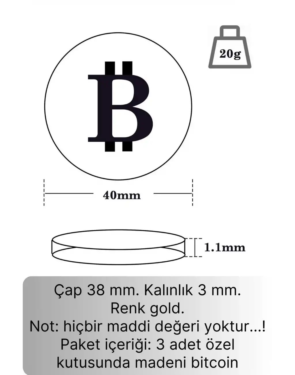 3 Adet Özel Seri Premium Bitcoin Madeni Para Kutulu Hediyelik Metal Hatıra Koleksiyon Kripto Coin