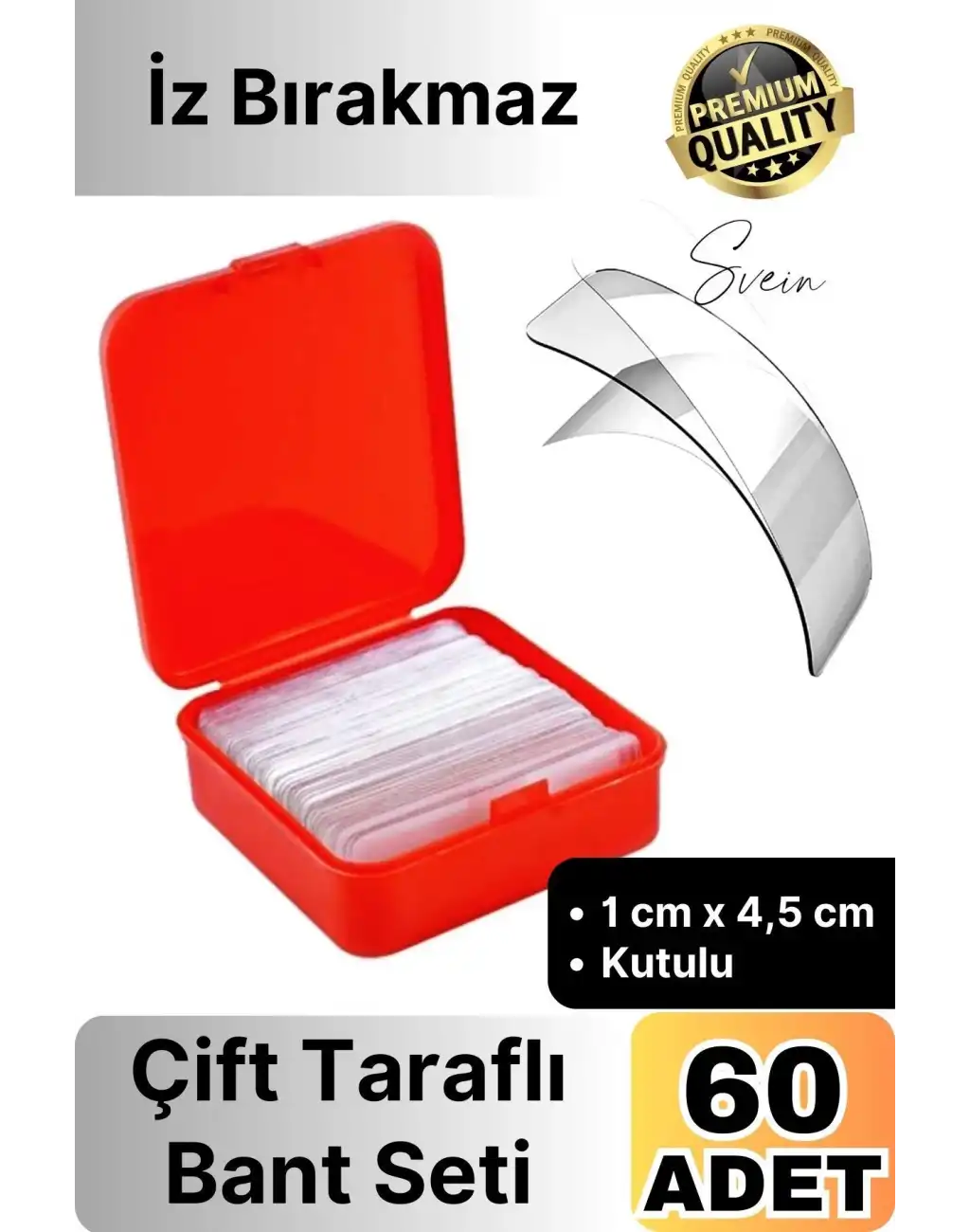 Kutulu Mini Çift Taraflı Bant Seti 60 Parça İz Bırakmaz Güçlü Şeffaf Yapıştırıcı Montaj Bandı