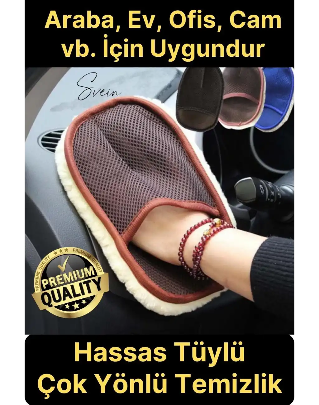 Premium Hassas Araba Yıkama Eldiveni Yünlü Oto Çizmez Dış Yüzey Araç Yıkama Süngeri Nano Teknoloji