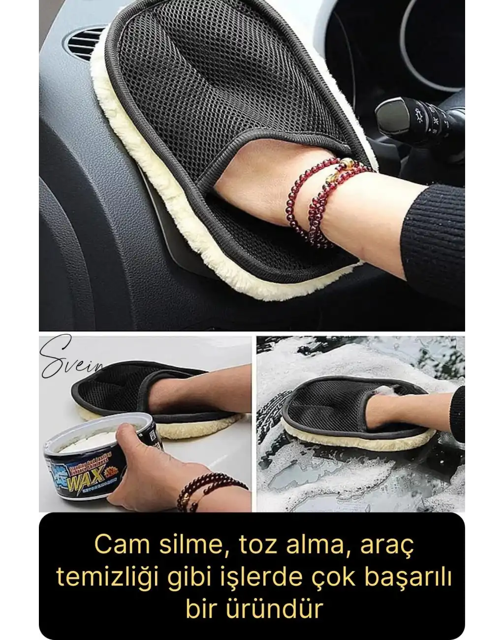 Premium Hassas Araba Yıkama Eldiveni Yünlü Oto Çizmez Dış Yüzey Araç Yıkama Süngeri Nano Teknoloji