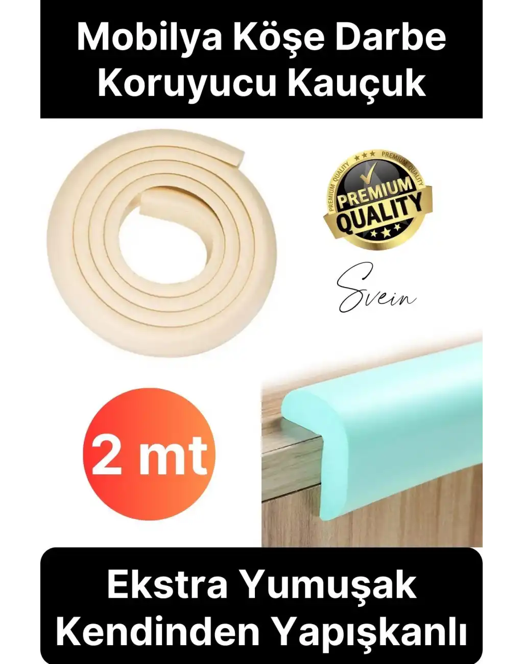 Şerit Masa Kenar Köşe Koruyucu Kauçuk Çocuk Çarpma Darbe Önleyici Tampon Yumuşak Sehpa Masa 2 Metre