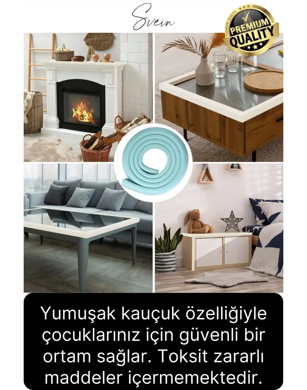 Şerit Masa Kenar Köşe Koruyucu Kauçuk Çocuk Çarpma Darbe Önleyici Tampon Yumuşak Sehpa Masa 2 Metre