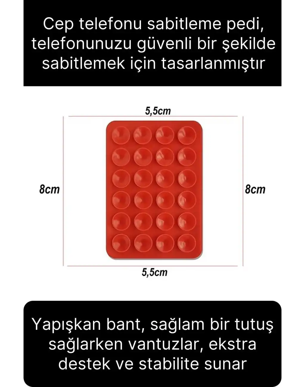 Vantuzlu Pratik Otomobil Araba Torpido Cep Telefonu Sabitleme Pedi Tutucu Güçlü Sağlam Motosiklet