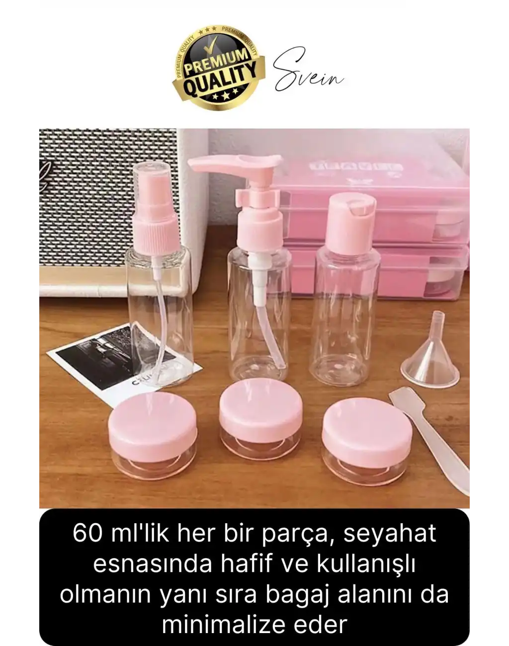 Deluxe 8 Parça Seyahat Banyo Seti Temizlik Şampuan Şişesi Sızdırmaz Çok Amaçlı Doldurulabilir Krem