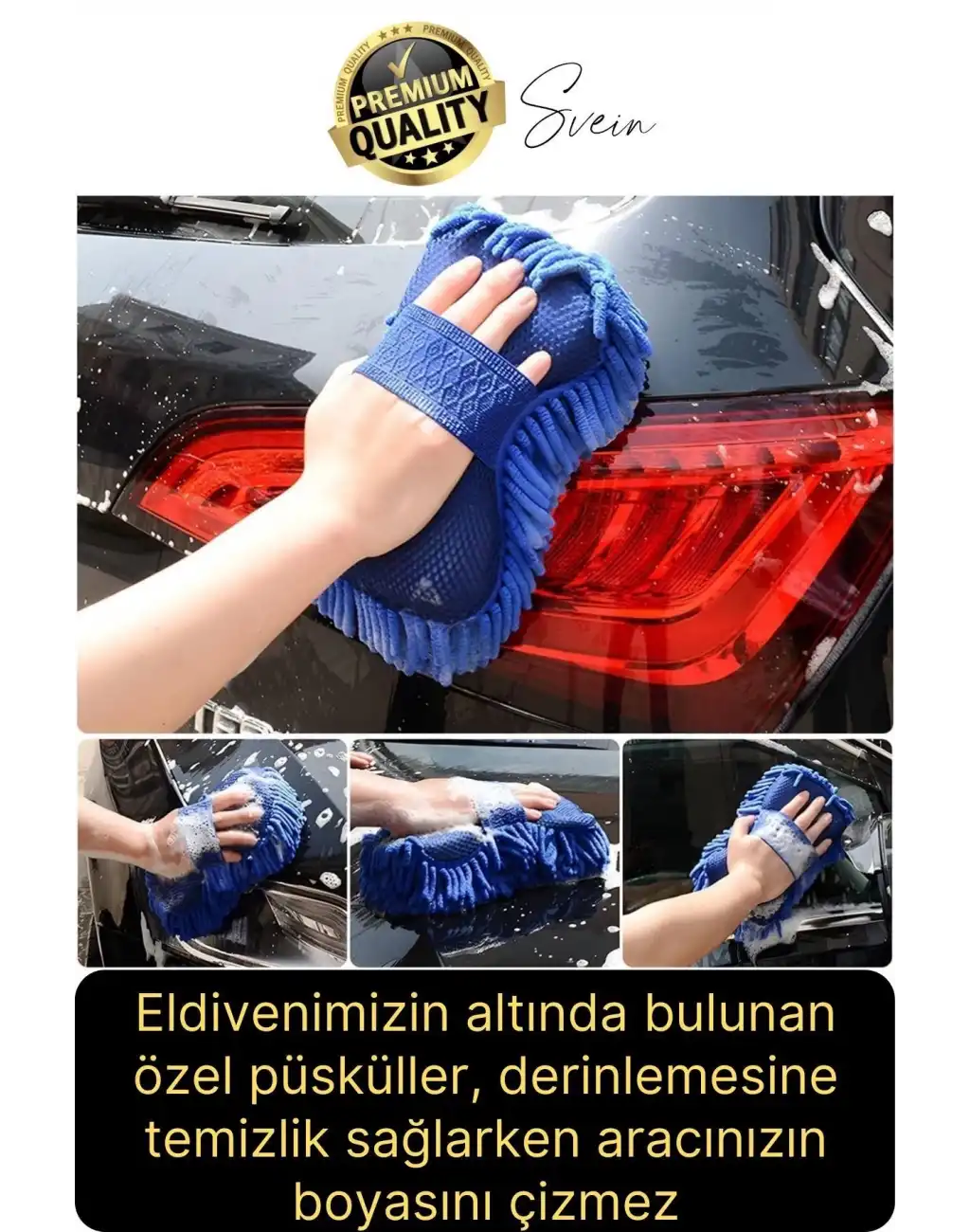 Premium Araba Yıkama Eldiveni Mikrofiber Hassas Kurulama Cila Çok Amaçlı Oto Çizmez İç Dış Köpürtme