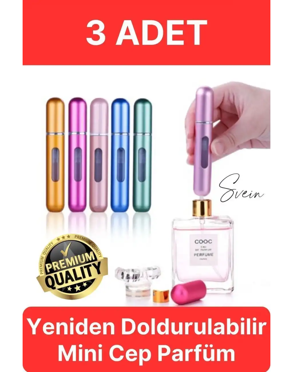 3 Adet Doldurulabilir Mini Cep Parfüm Şişesi Seyahat Yolculuk Sprey Kolonya Koku İçin Taşınabilir